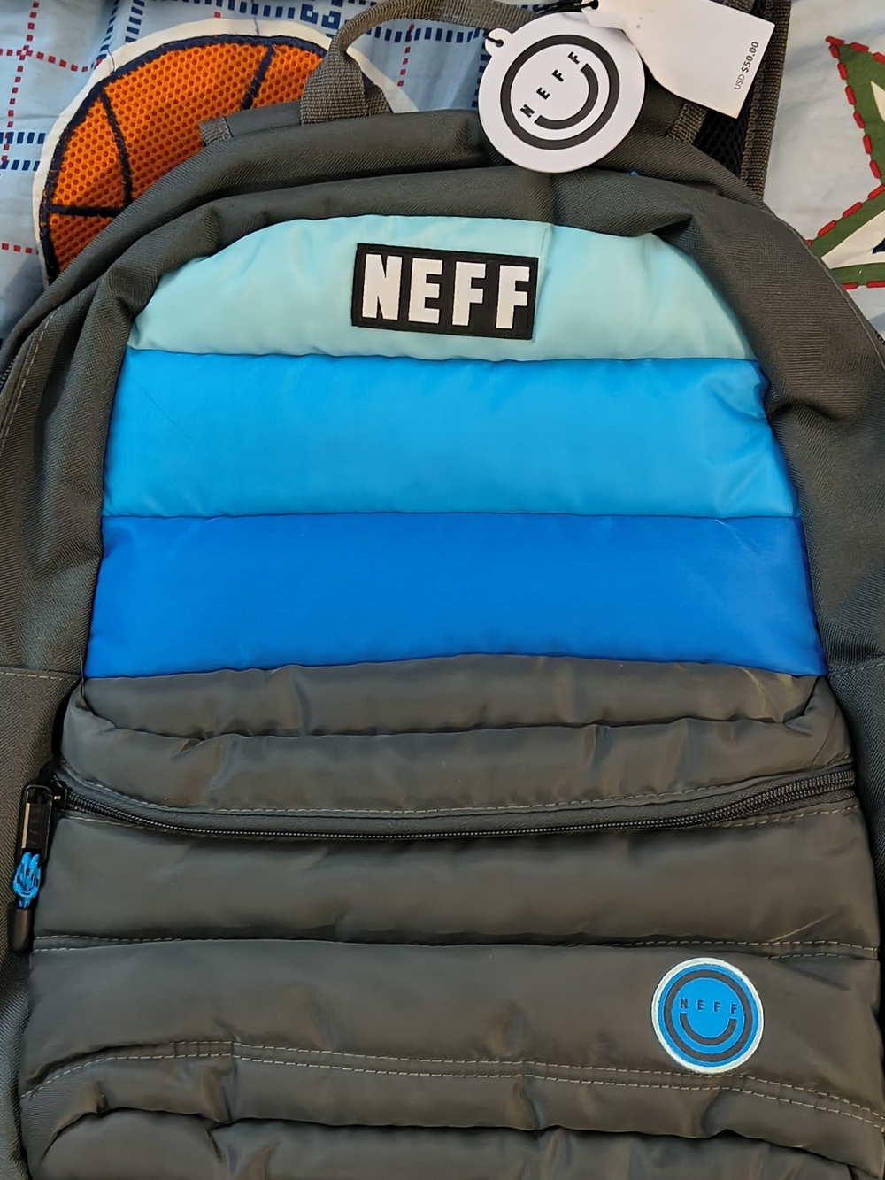 Neff Men's Backpack in Aqua, Bright Blue & Charcoal
